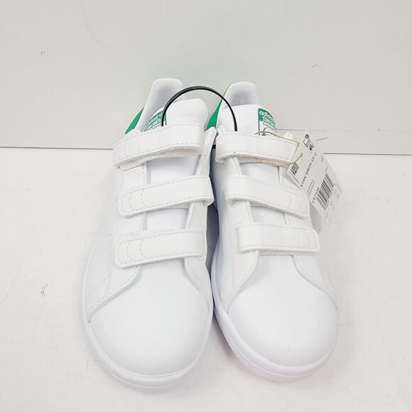 Adidas Boys Stan Smith CF C Originals SIZE 2 WHITE GREEN - Picture 3 of 7